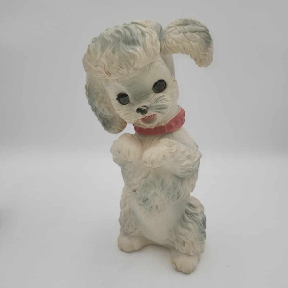 Vintage Edward Mobley Squeaky Squeaker Toy Dog poodle Sleepy Eyes 1960's